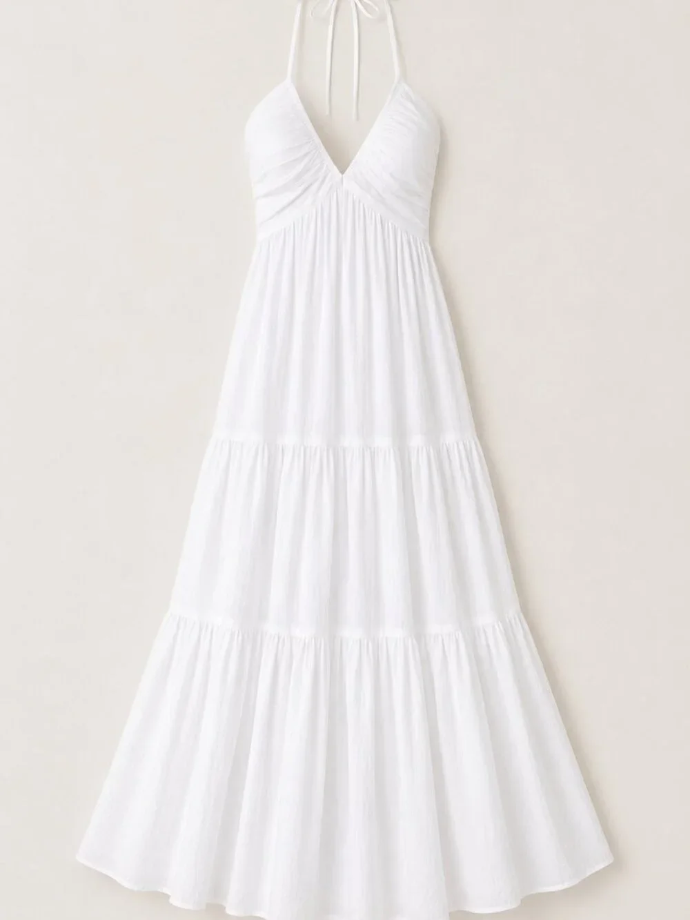 VeronaChic - White Halter Maxi Dress | Backless Tie-Back Summer Dress - Picture 4 of 5